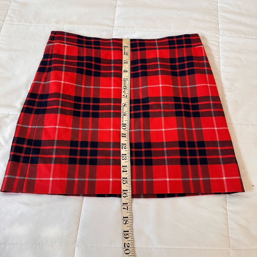 J. Crew Vibrant Red and Black Checkered Mini Skirt